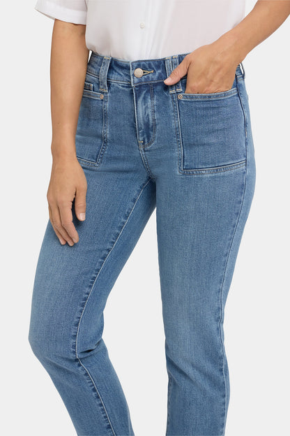 Marilyn Straight Jeans In Petite - Bastille Sea