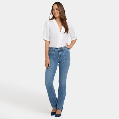 Marilyn Straight Jeans In Petite - Bastille Sea