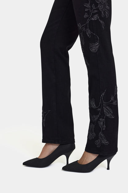 Marilyn Straight Jeans In Petite - Black Rinse
