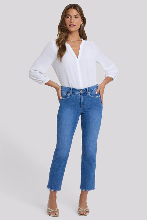 Marilyn Straight Ankle Jeans In Petite - Blue Paradise