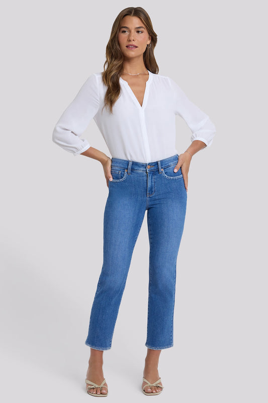 Marilyn Straight Ankle Jeans In Petite - Blue Paradise