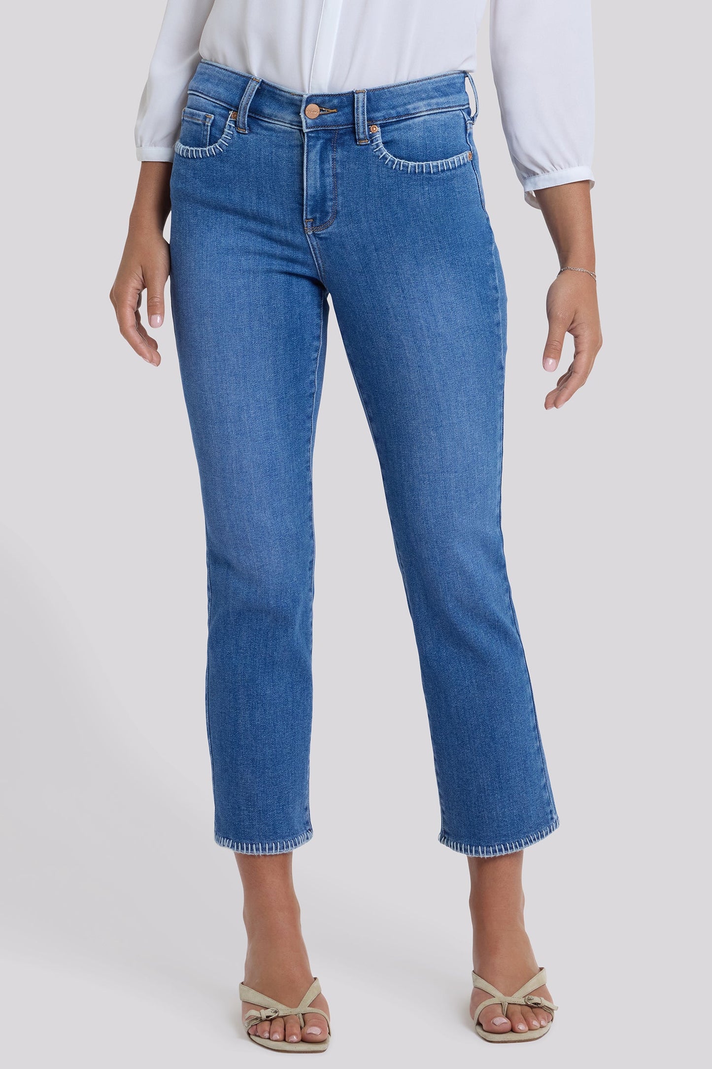 Marilyn Straight Ankle Jeans In Petite - Blue Paradise