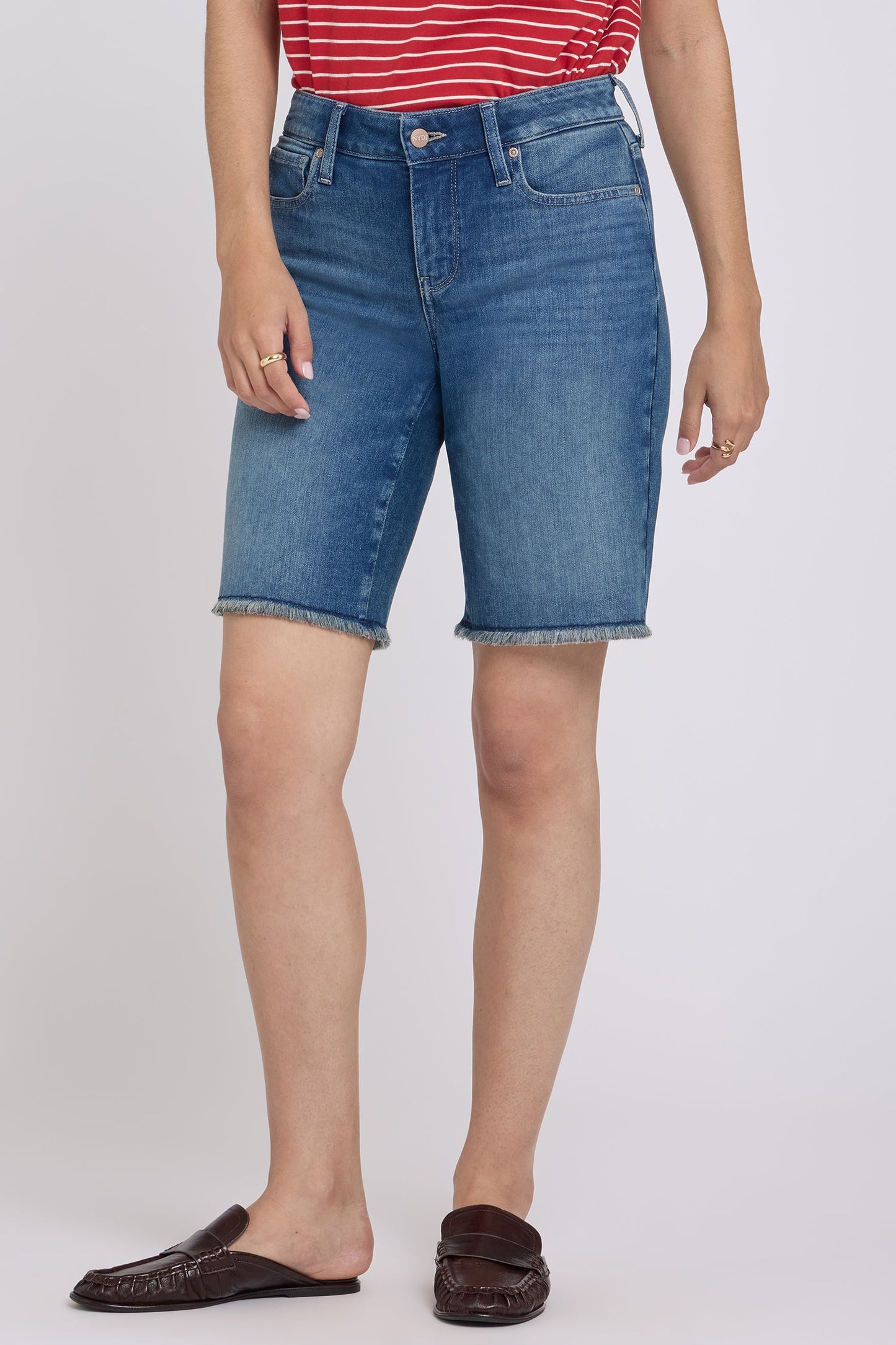 Boyfriend Denim Shorts In Petite - Breezy Palms