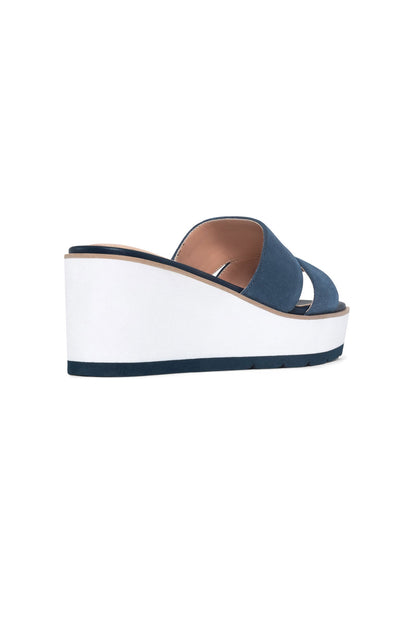 Raizy Wedge Sandals - Navy