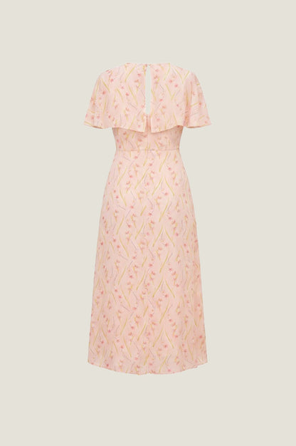 RHS Printed Cape Sleeved Dress | Blush