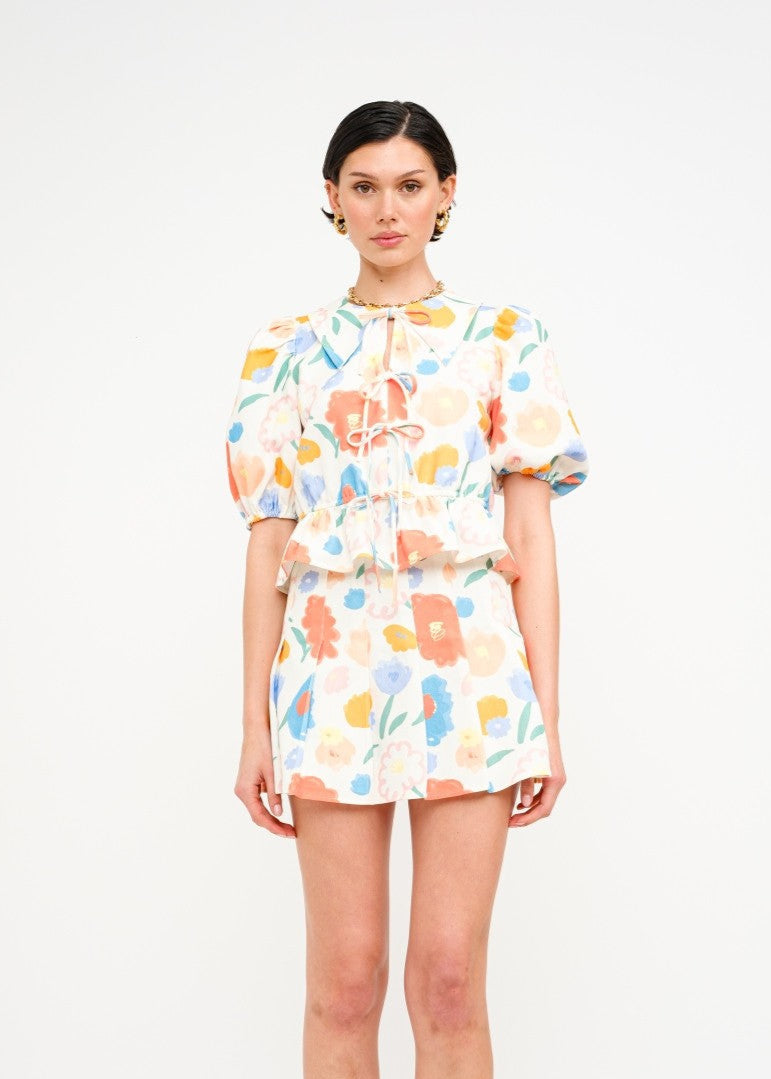 BAILEY FLORAL TIE-FRONT BLOUSE