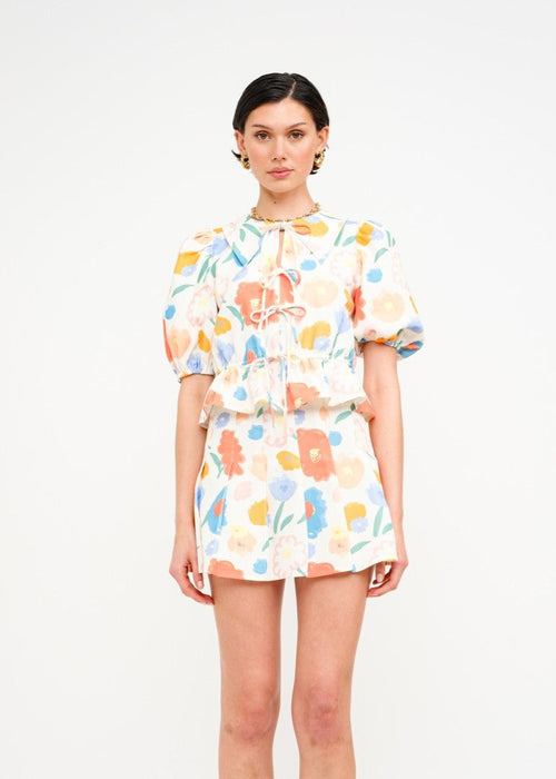 BAILEY FLORAL TIE-FRONT BLOUSE