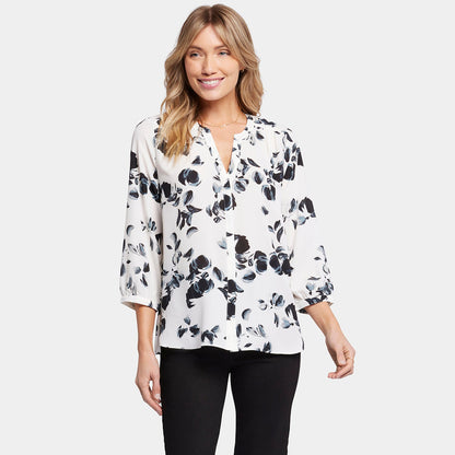 Pintuck Blouse - Lotus Leaf