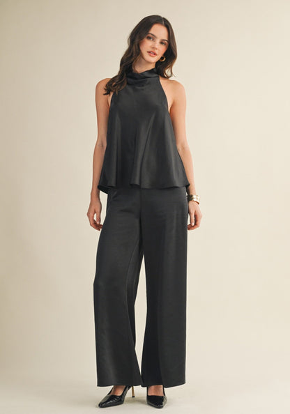 STASSIE WIDE-LEG SATIN PANTS