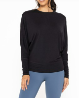 Black Dolman-Sleeved Top