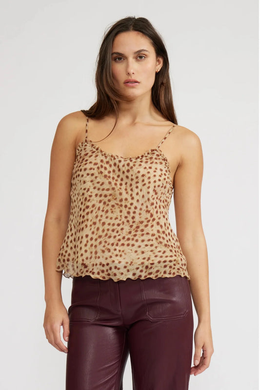CAMILA CHEETAH RUFFLE TANK