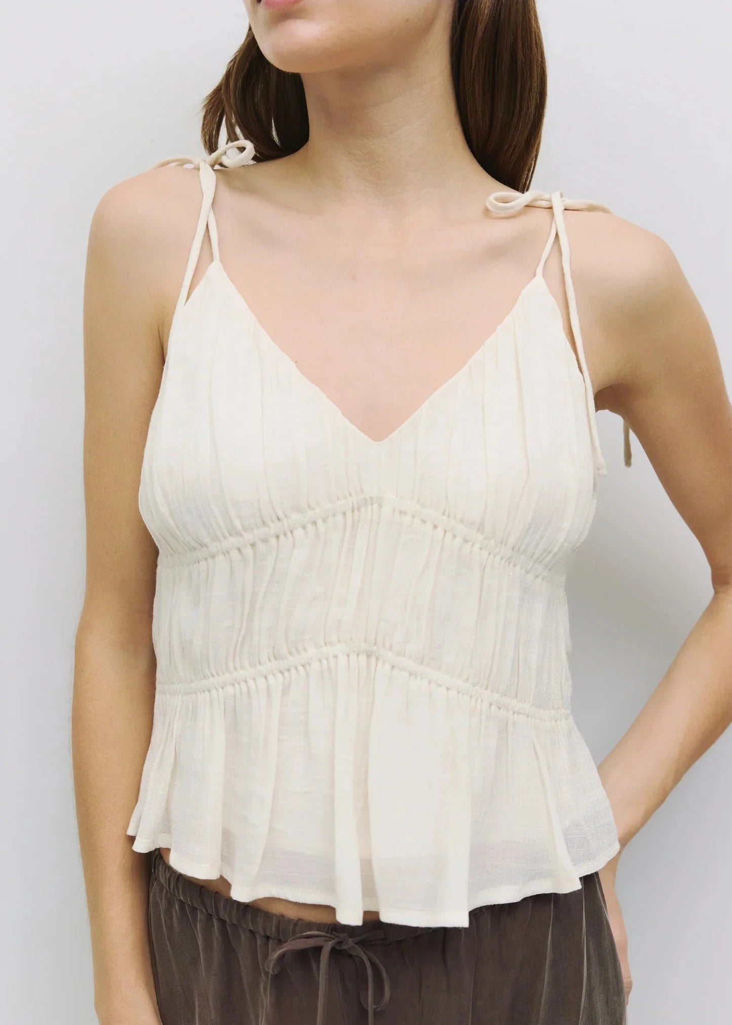 KENDRA CROPPED SLIP-STYLE TOP
