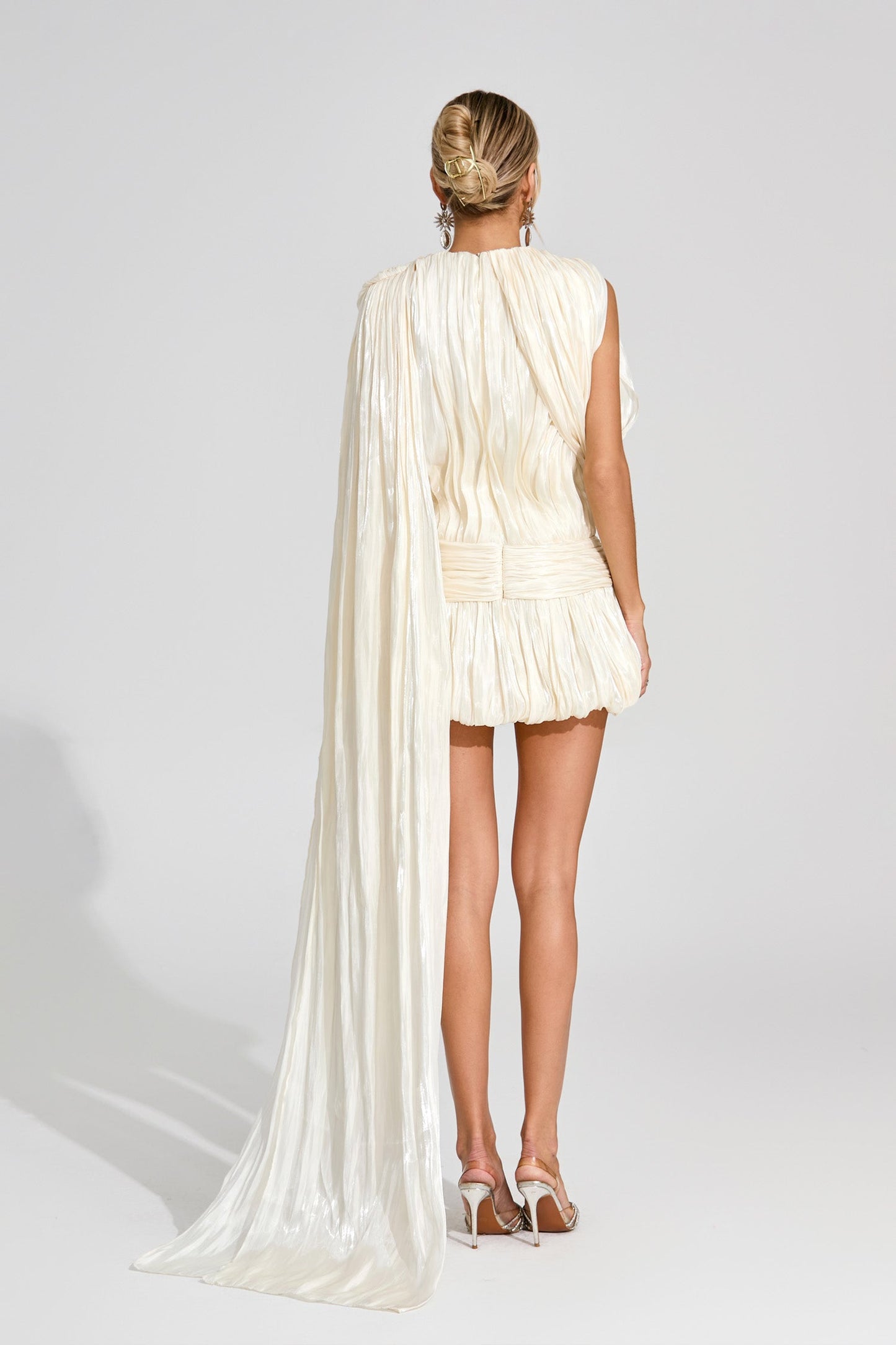 Thera Apricot Draped Mini Dress