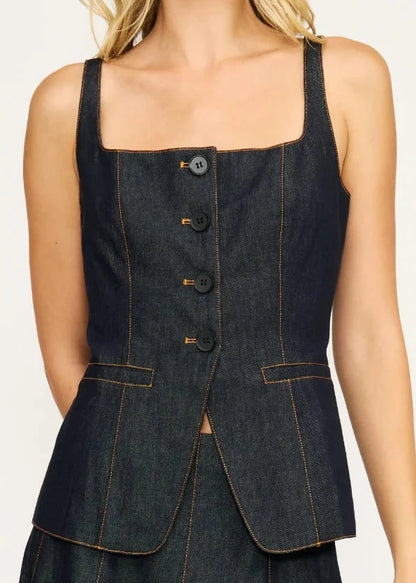 MAEVIE DENIM VEST TOP