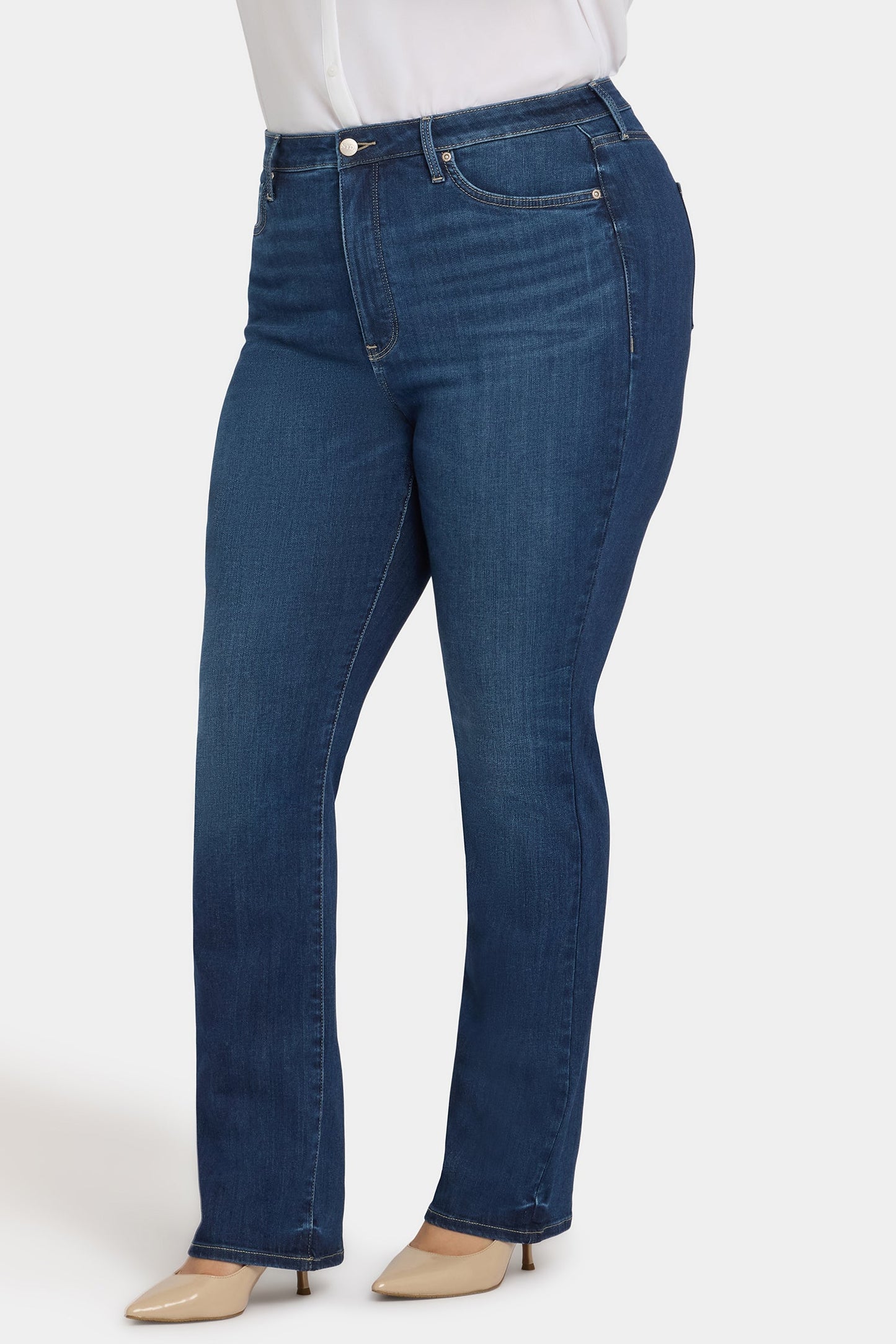Billie Mini Bootcut Jeans In Plus Size - Vintage Lapis