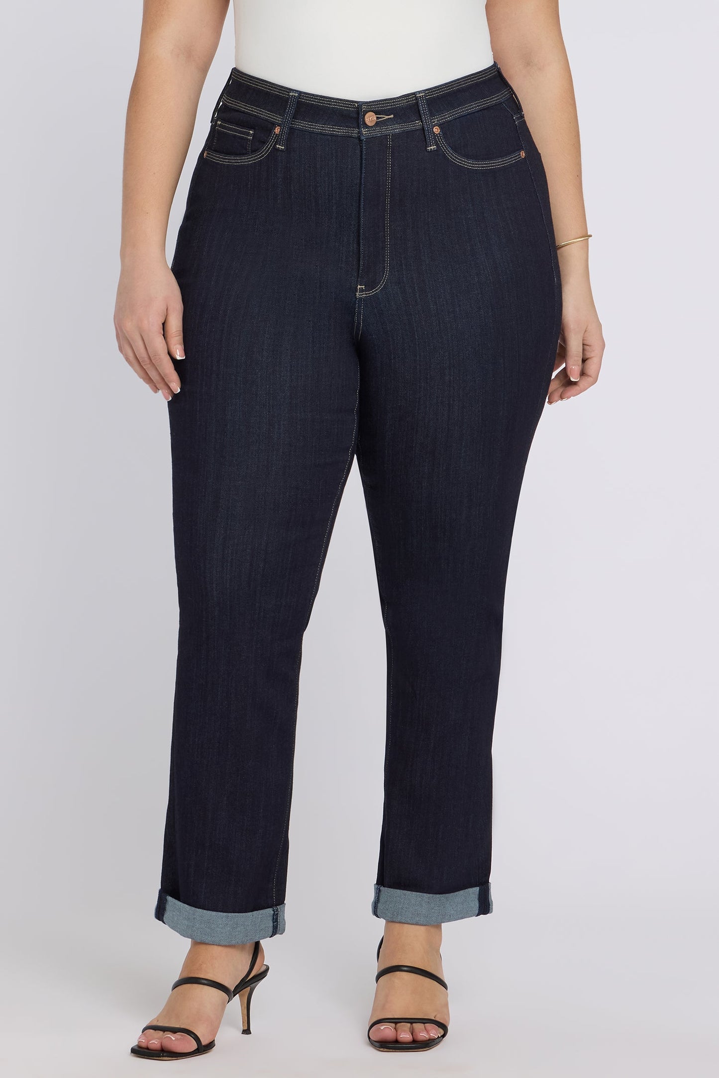 Marilyn Straight Jeans In Plus Size - Morning Tides