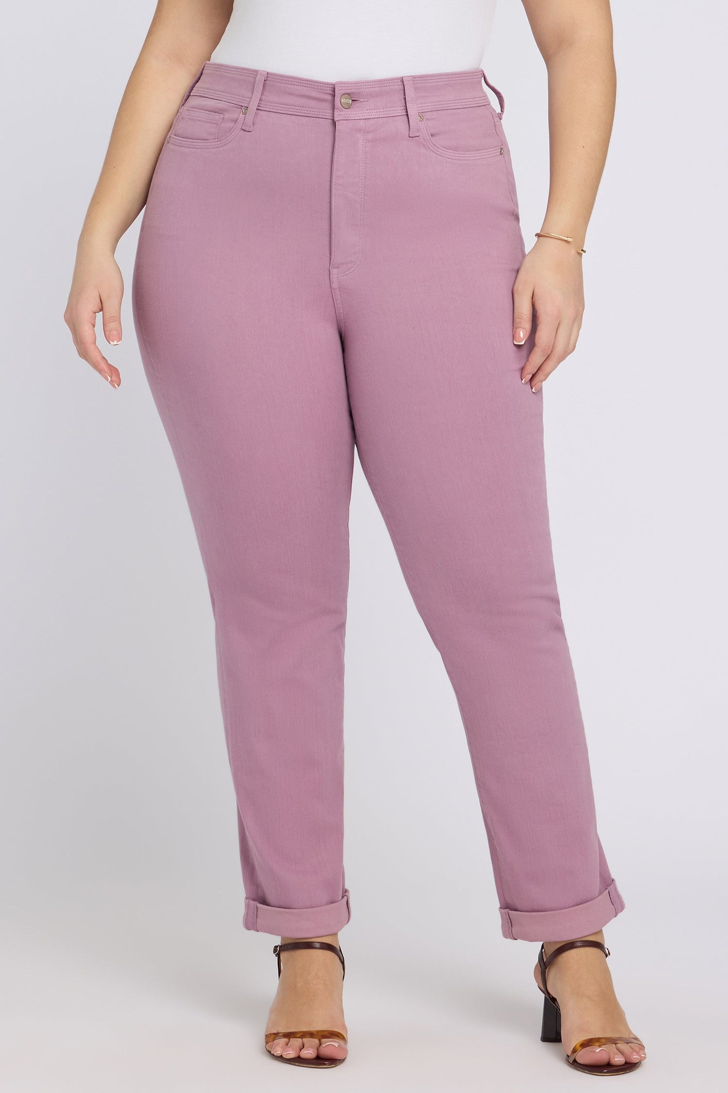 Marilyn Straight Jeans In Plus Size - Dusky Daisy