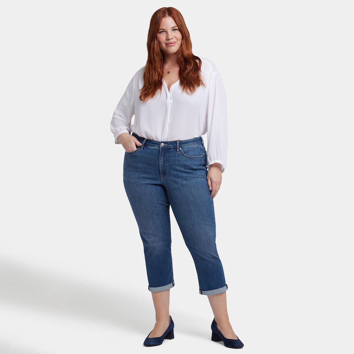 Chloe Skinny Capri Jeans In Plus Size - Costa Brava