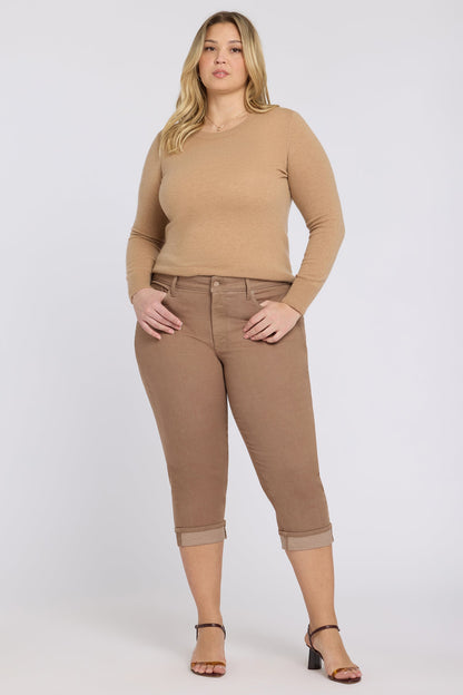 Marilyn Straight Crop Jeans In Plus Size - Toasted Coconut