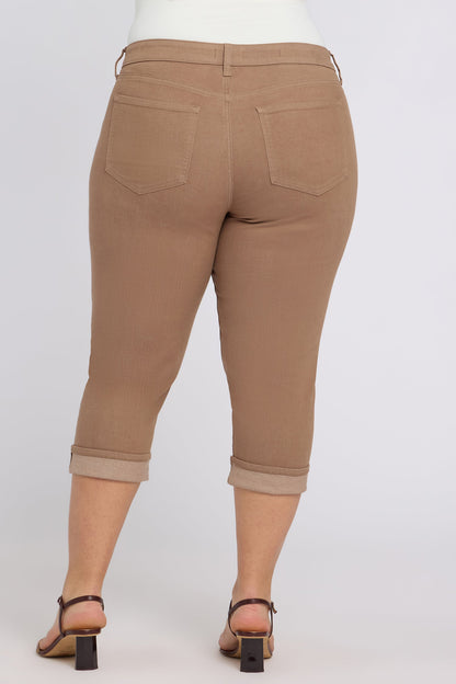 Marilyn Straight Crop Jeans In Plus Size - Toasted Coconut