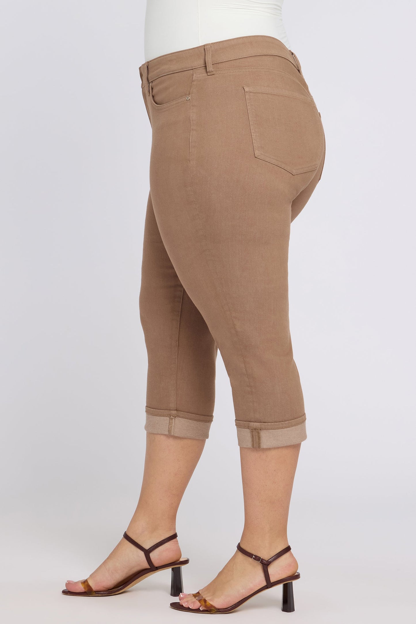 Marilyn Straight Crop Jeans In Plus Size - Toasted Coconut