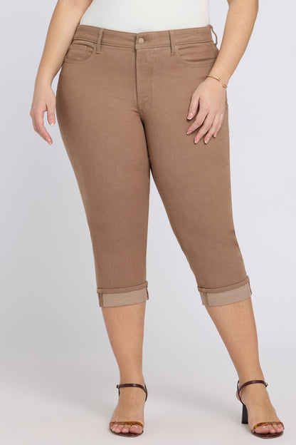 Marilyn Straight Crop Jeans In Plus Size - Toasted Coconut