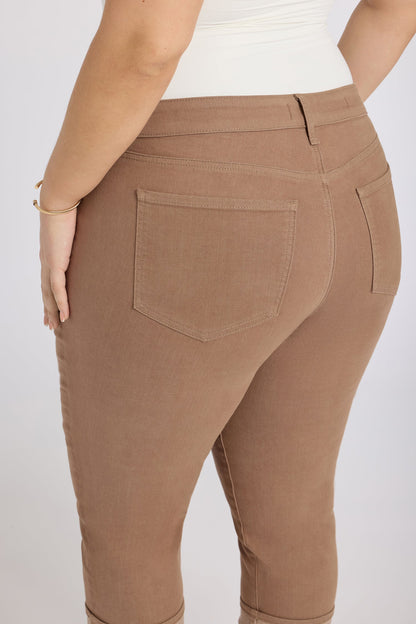 Marilyn Straight Crop Jeans In Plus Size - Toasted Coconut