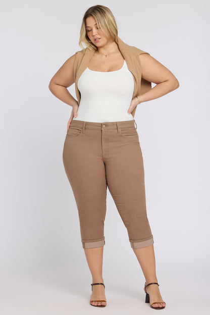 Marilyn Straight Crop Jeans In Plus Size - Toasted Coconut