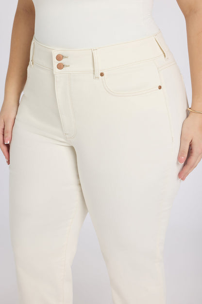 Bailey Relaxed Straight Crop Jeans In Plus Size - Vintage White