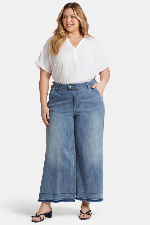 Mona Wide Leg Trouser Ankle Jeans In Plus Size - State
