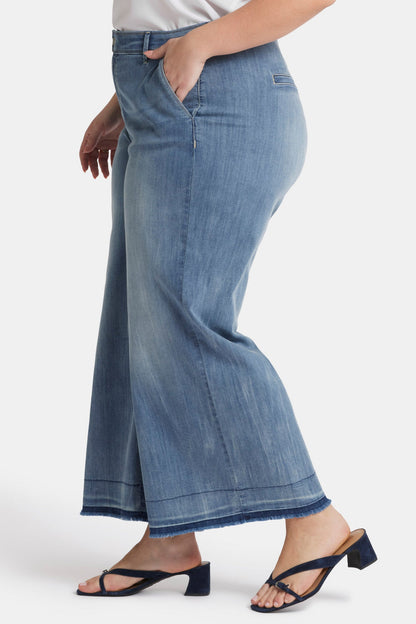 Mona Wide Leg Trouser Ankle Jeans In Plus Size - State
