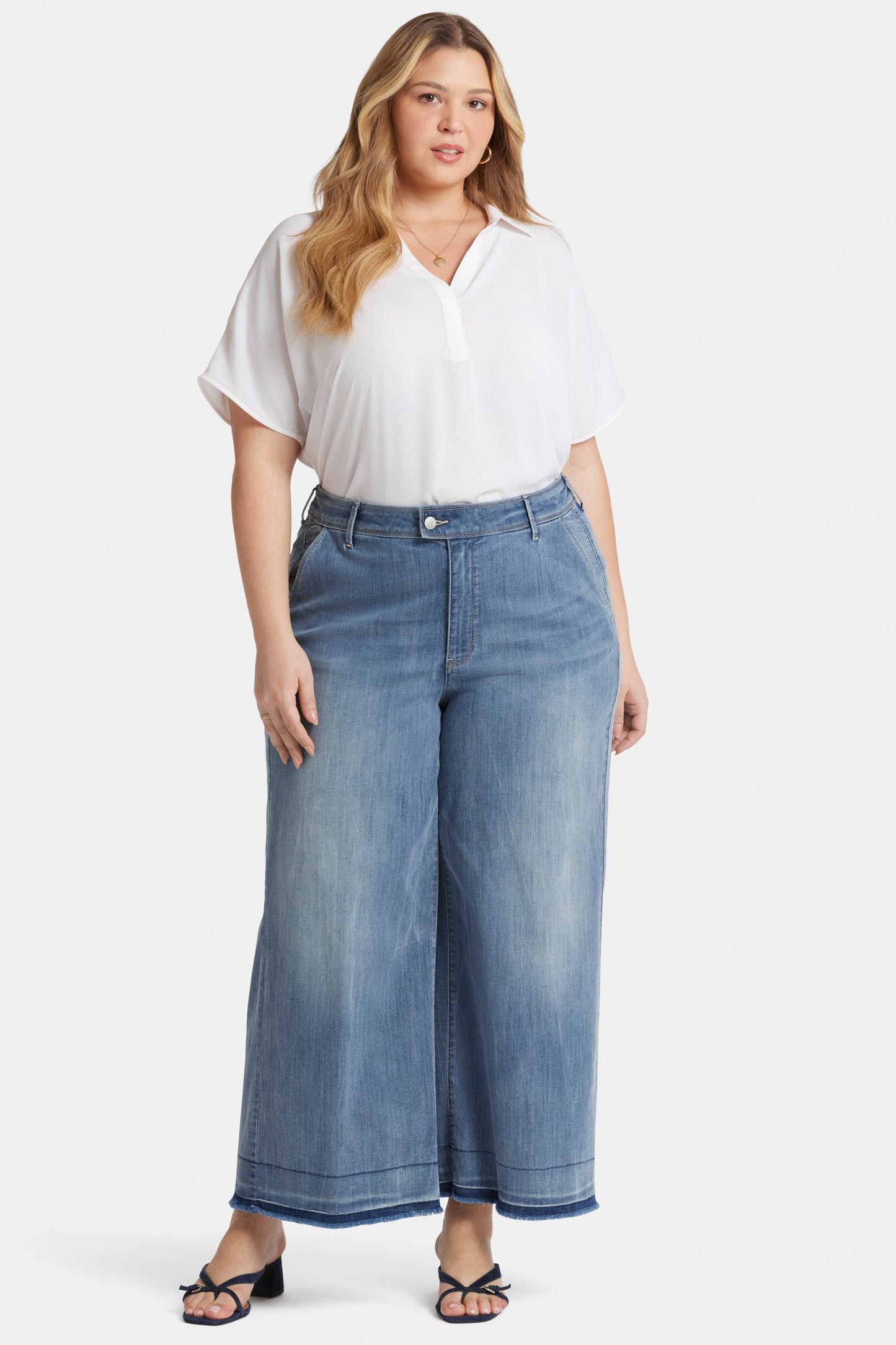 Mona Wide Leg Trouser Ankle Jeans In Plus Size - State