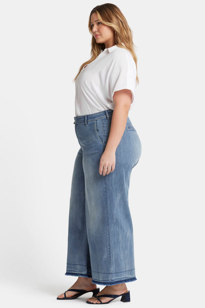 Mona Wide Leg Trouser Ankle Jeans In Plus Size - State
