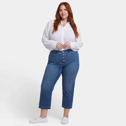 Relaxed Piper Crop Jeans In Plus Size - Costa Brava