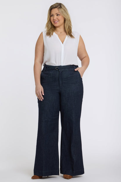 Mia Palazzo Jeans In Plus Size - Rinse