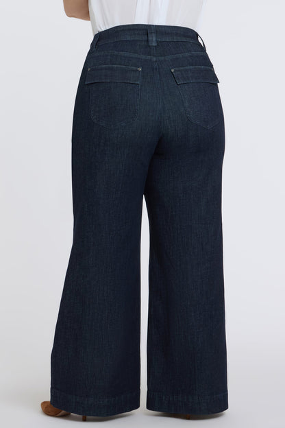 Mia Palazzo Jeans In Plus Size - Rinse