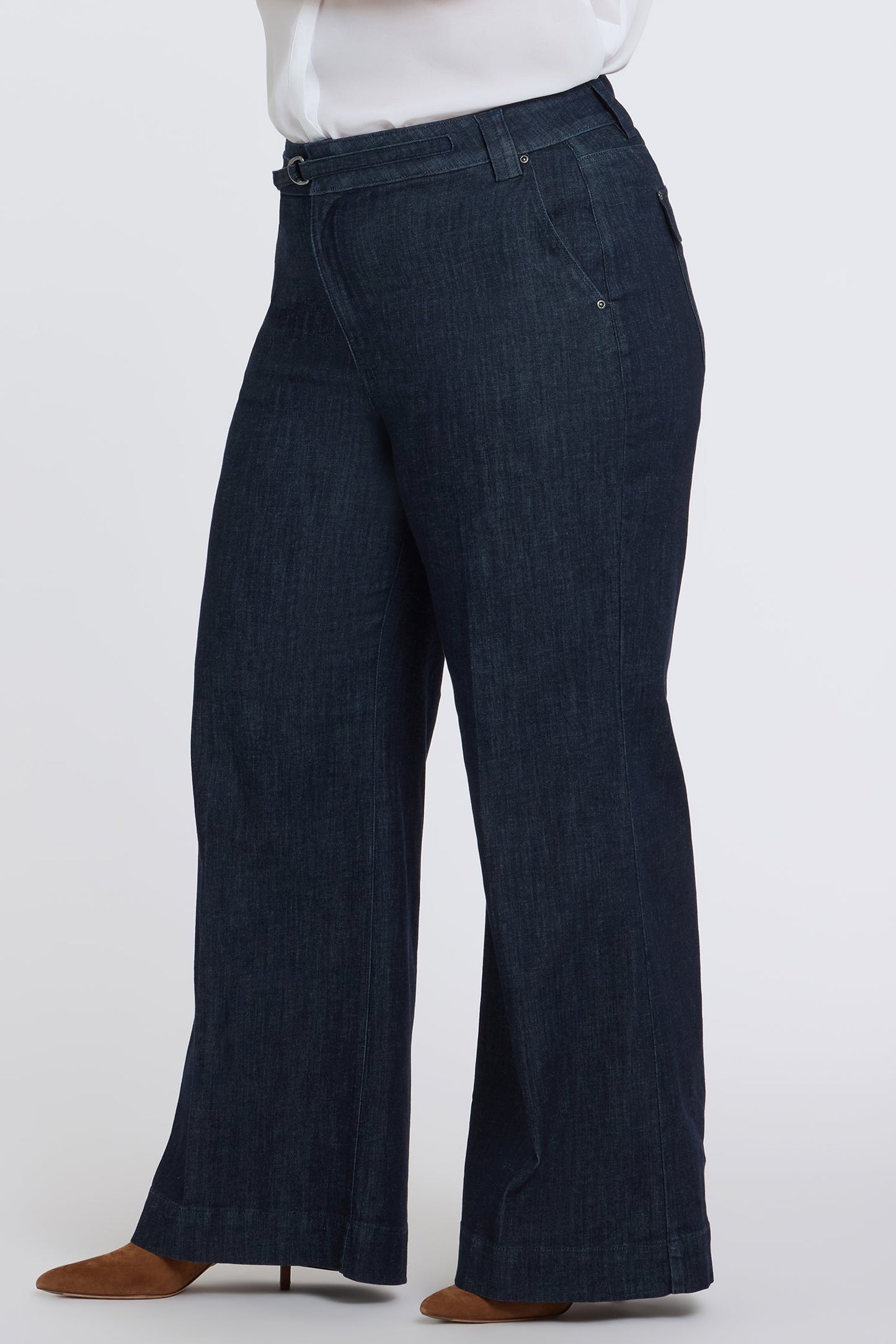 Mia Palazzo Jeans In Plus Size - Rinse