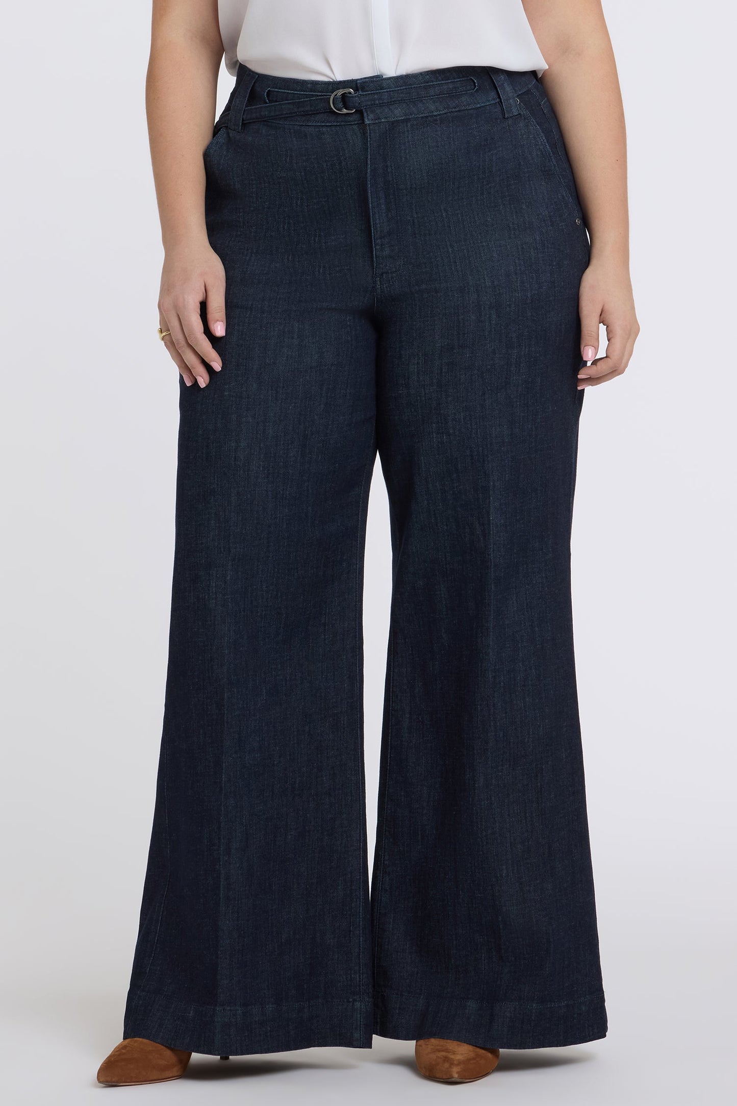 Mia Palazzo Jeans In Plus Size - Rinse