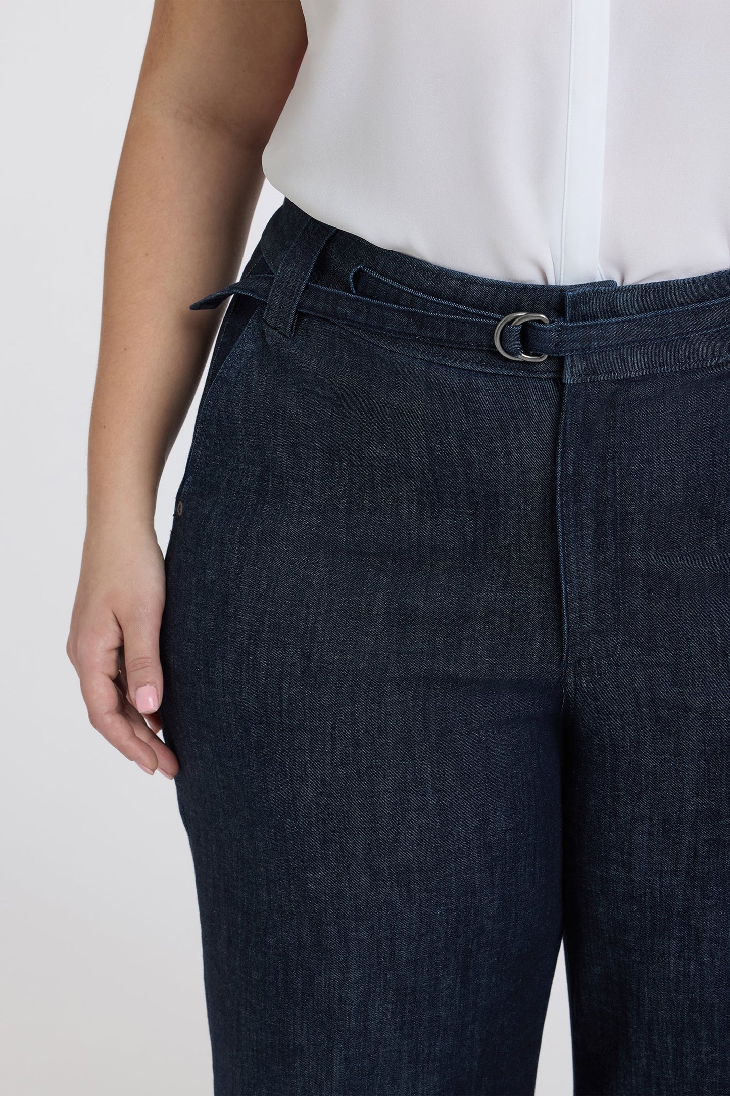 Mia Palazzo Jeans In Plus Size - Rinse
