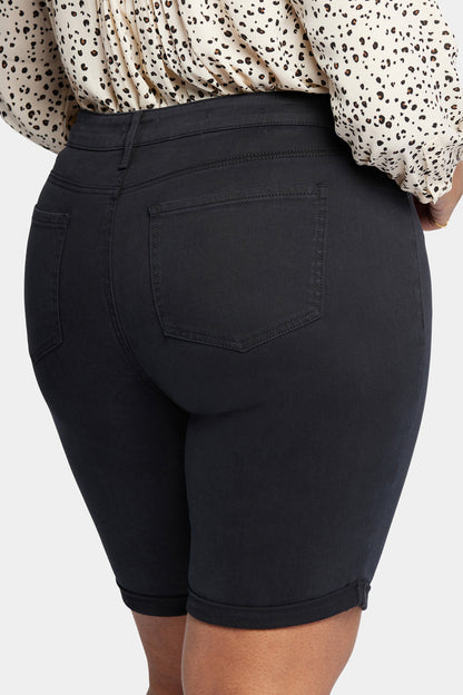 Briella 11 Inch Denim Shorts In Plus Size - Black