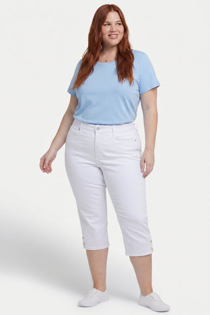 Marilyn Straight Crop Jeans In Plus Size - Optic White