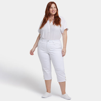 Marilyn Straight Crop Jeans In Plus Size - Optic White