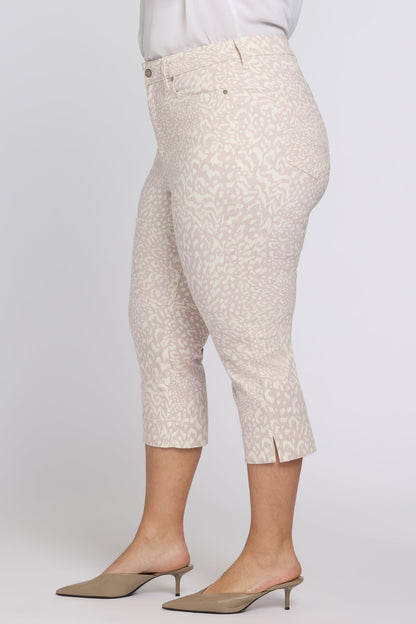 Marilyn Straight Crop Jeans In Plus Size - Snow Leopard