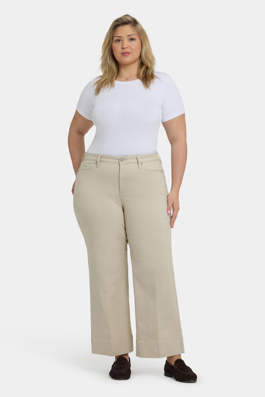 Teresa Wide Leg Ankle Jeans In Plus Size - Feather