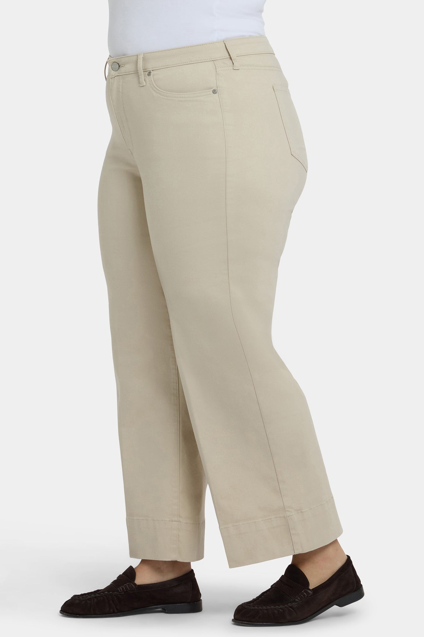 Teresa Wide Leg Ankle Jeans In Plus Size - Feather