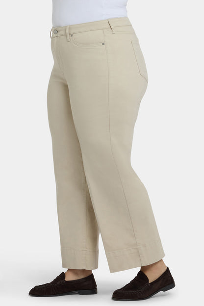 Teresa Wide Leg Ankle Jeans In Plus Size - Feather