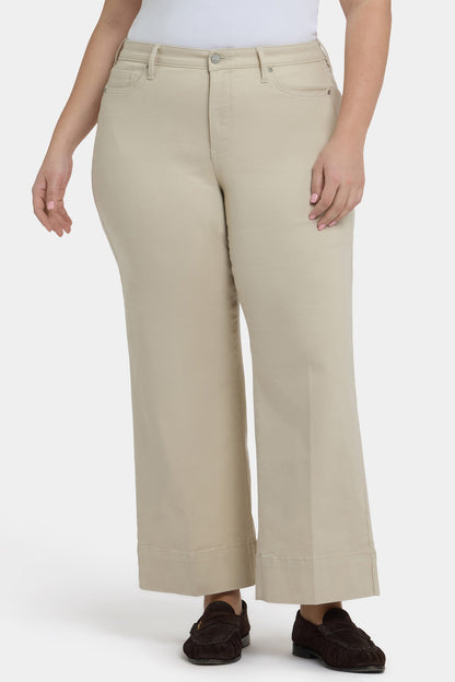 Teresa Wide Leg Ankle Jeans In Plus Size - Feather