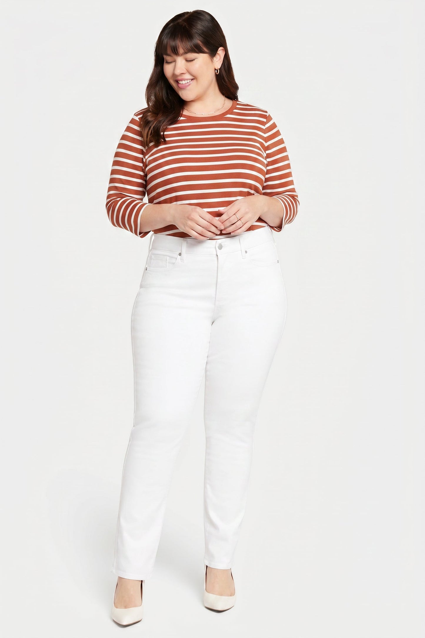 Waist-Match™ Marilyn Straight Jeans In Plus Size - Optic White