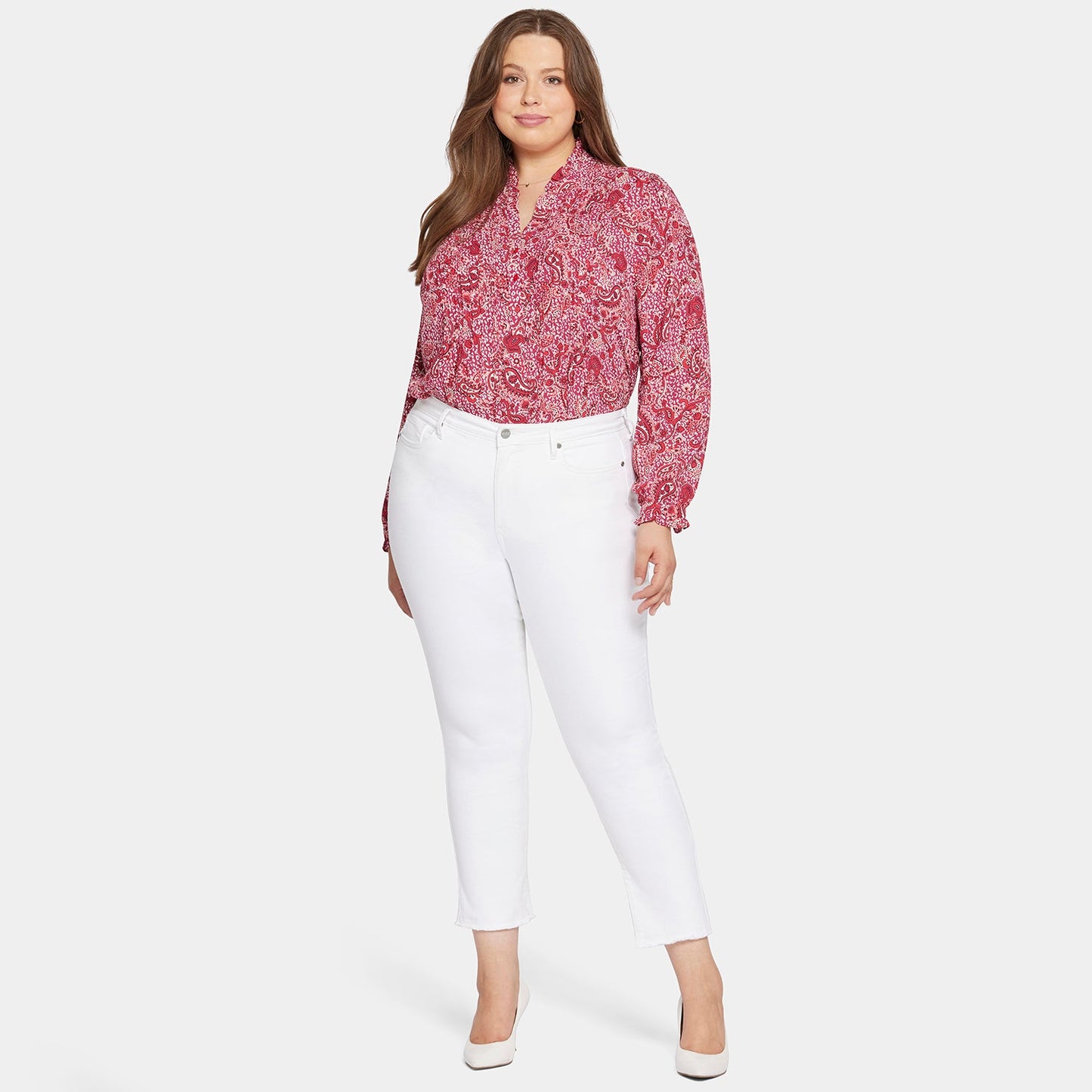 Sheri Slim Ankle Jeans In Plus Size - Optic White