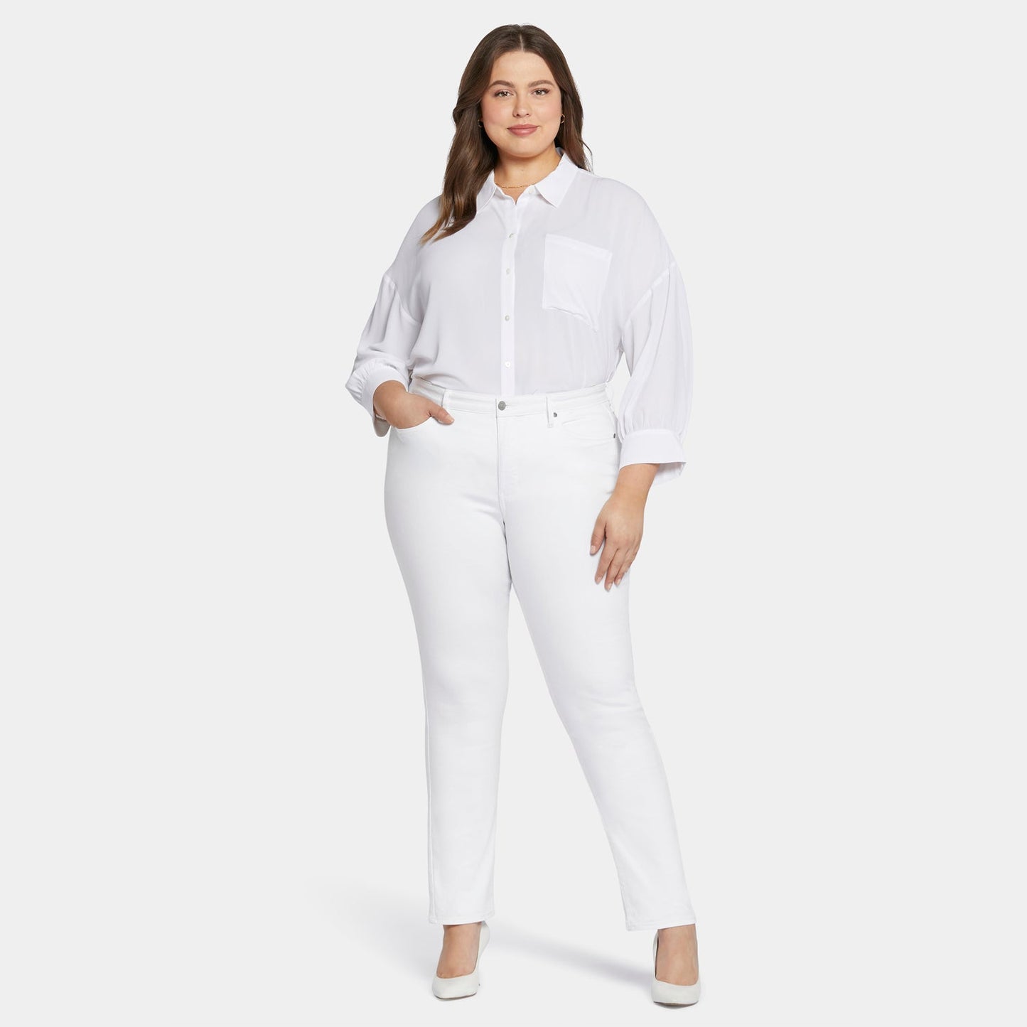 Sheri Slim Jeans In Plus Size - Optic White